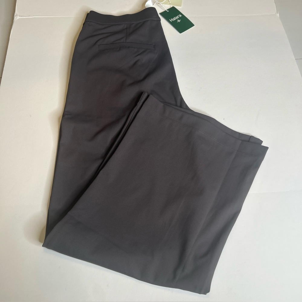 Halara Pleated High Waist Wide Leg Pull On Stretch Pants Medium Petite Gray - Picture 10 of 16
